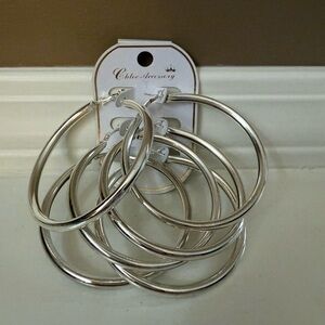 Chloe Accessories 3 Pairs of Large Hoop Earrings NWT